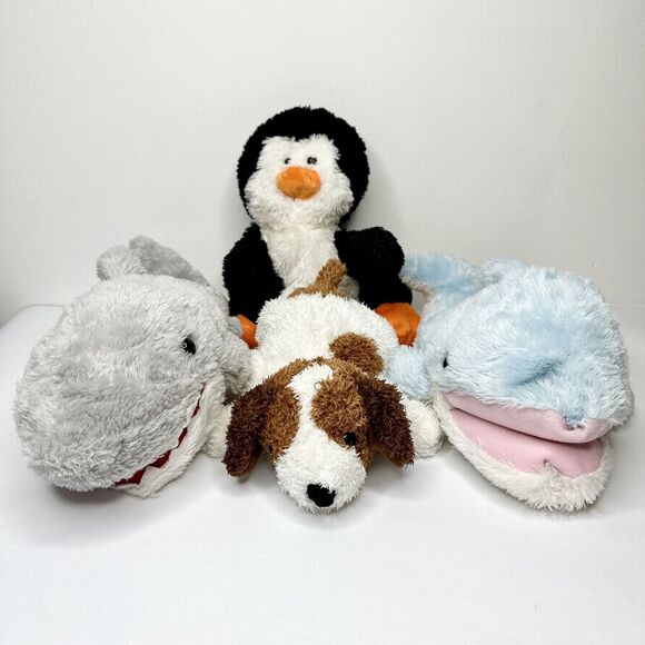 Set A 4 Animal Puppets Shark Dolphin Penguin Dog Kelly Toy & Cal Toy‎ - Picture 1 of 13